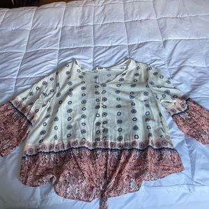 Flowy Pattern Boho Blouse